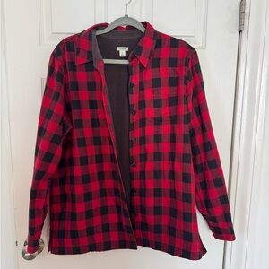 L.L. Bean Red and Black Checkered Shirt